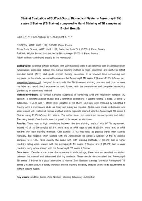 Clinical Evaluation of Aerospray&reg; TB Stainer